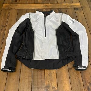 Firstgear Womens Mesh Motorcycle Jacket White Black Padded Riding Gear